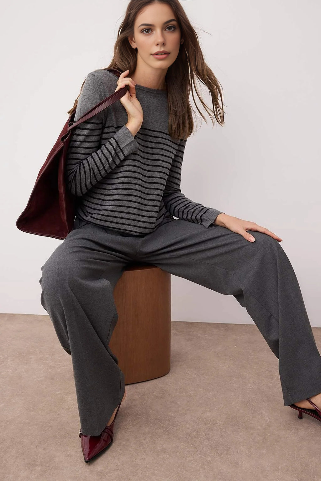 Basic Striped Knit Sweater