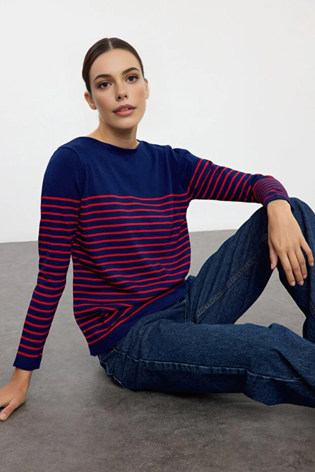 Basic Striped Knit Sweater