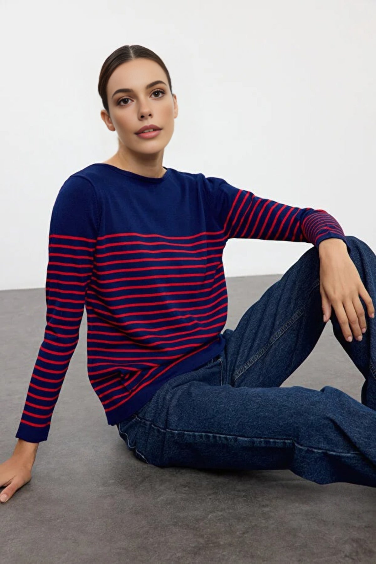 Basic Striped Knit Sweater