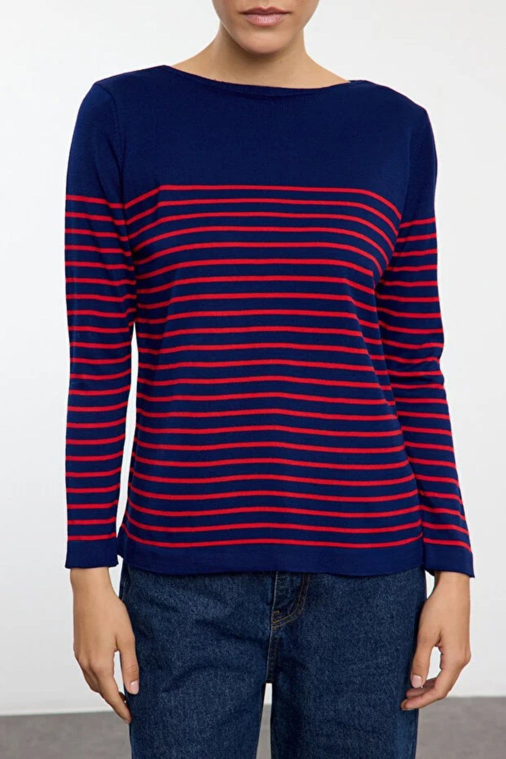 Basic Striped Knit Sweater
