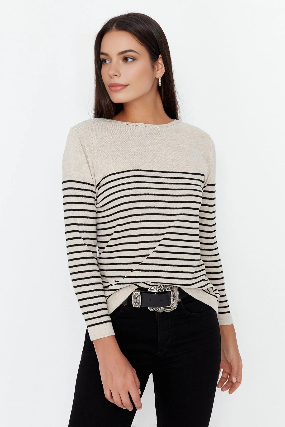Basic Striped Knit Sweater