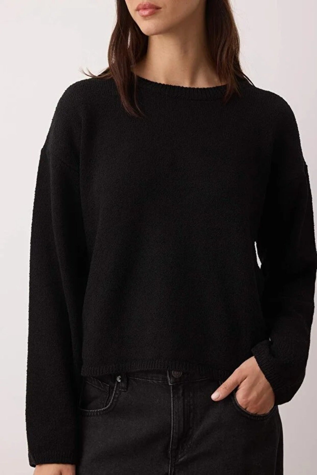 Cotton Loose Fit Basic Knit Sweater
