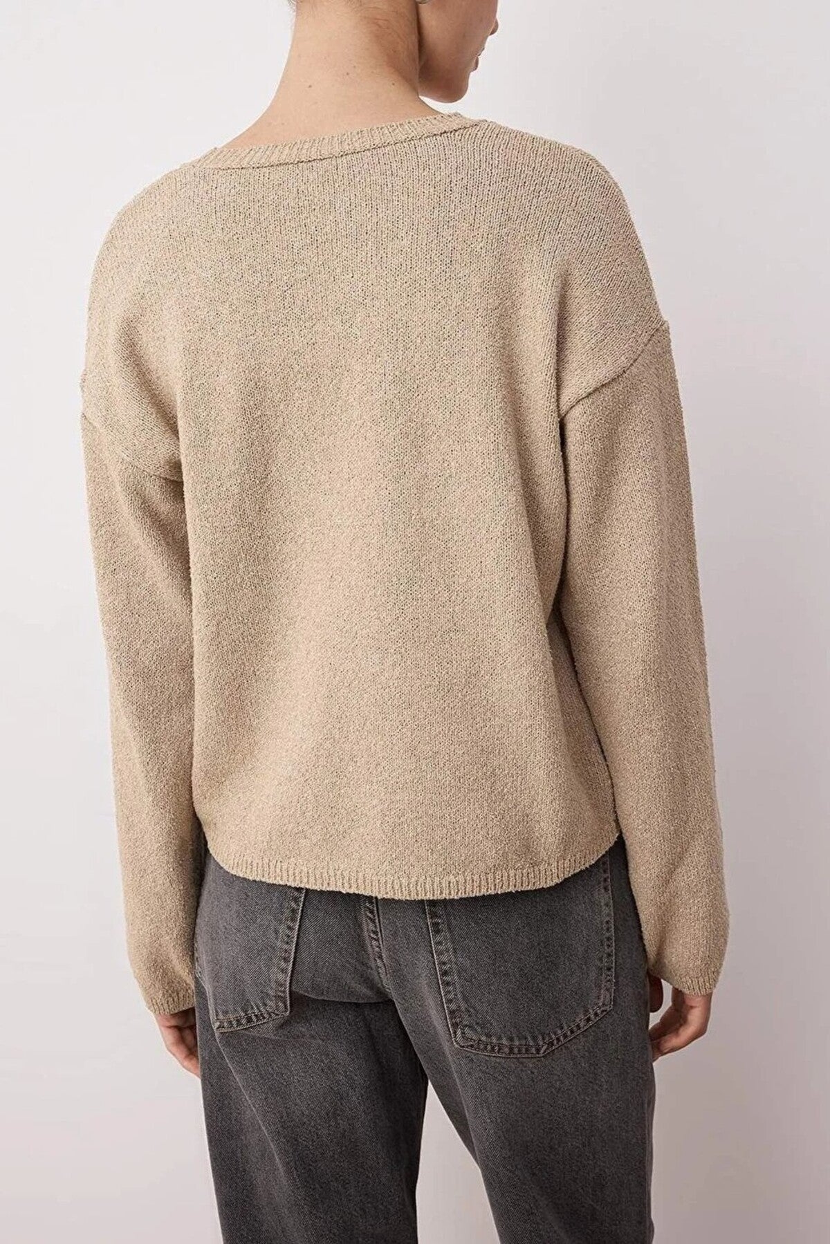 Cotton Loose Fit Basic Knit Sweater