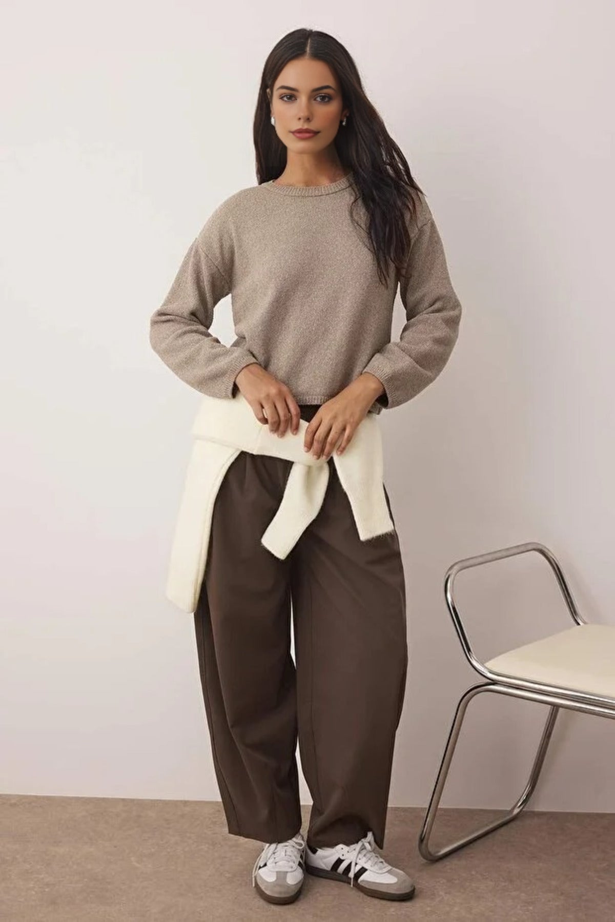 Cotton Loose Fit Basic Knit Sweater