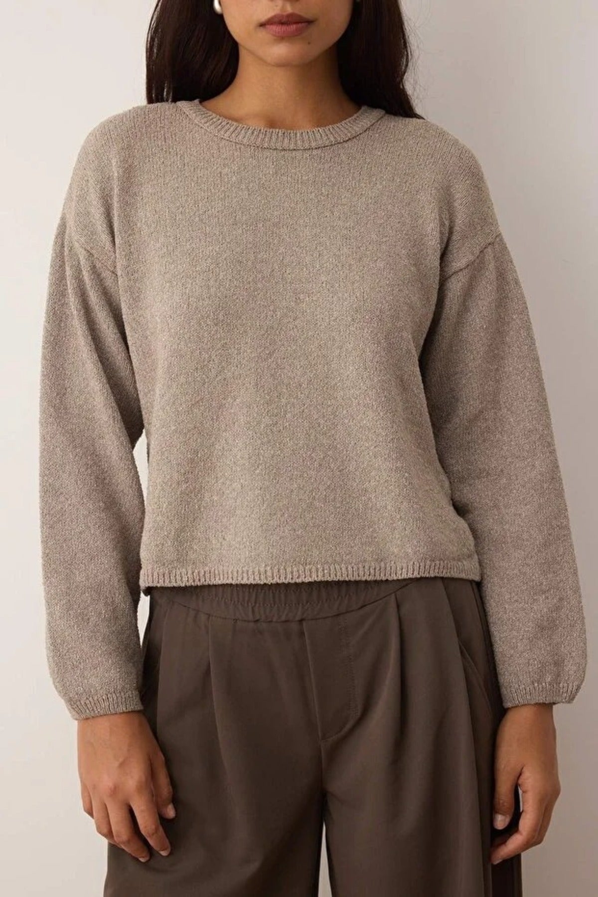 Cotton Loose Fit Basic Knit Sweater