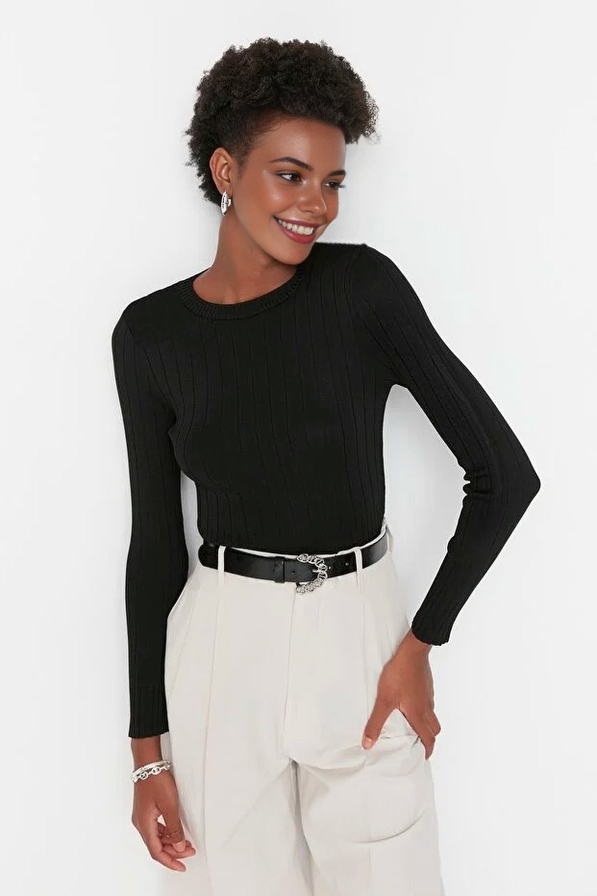 Basic Crew Neck Knit Sweater