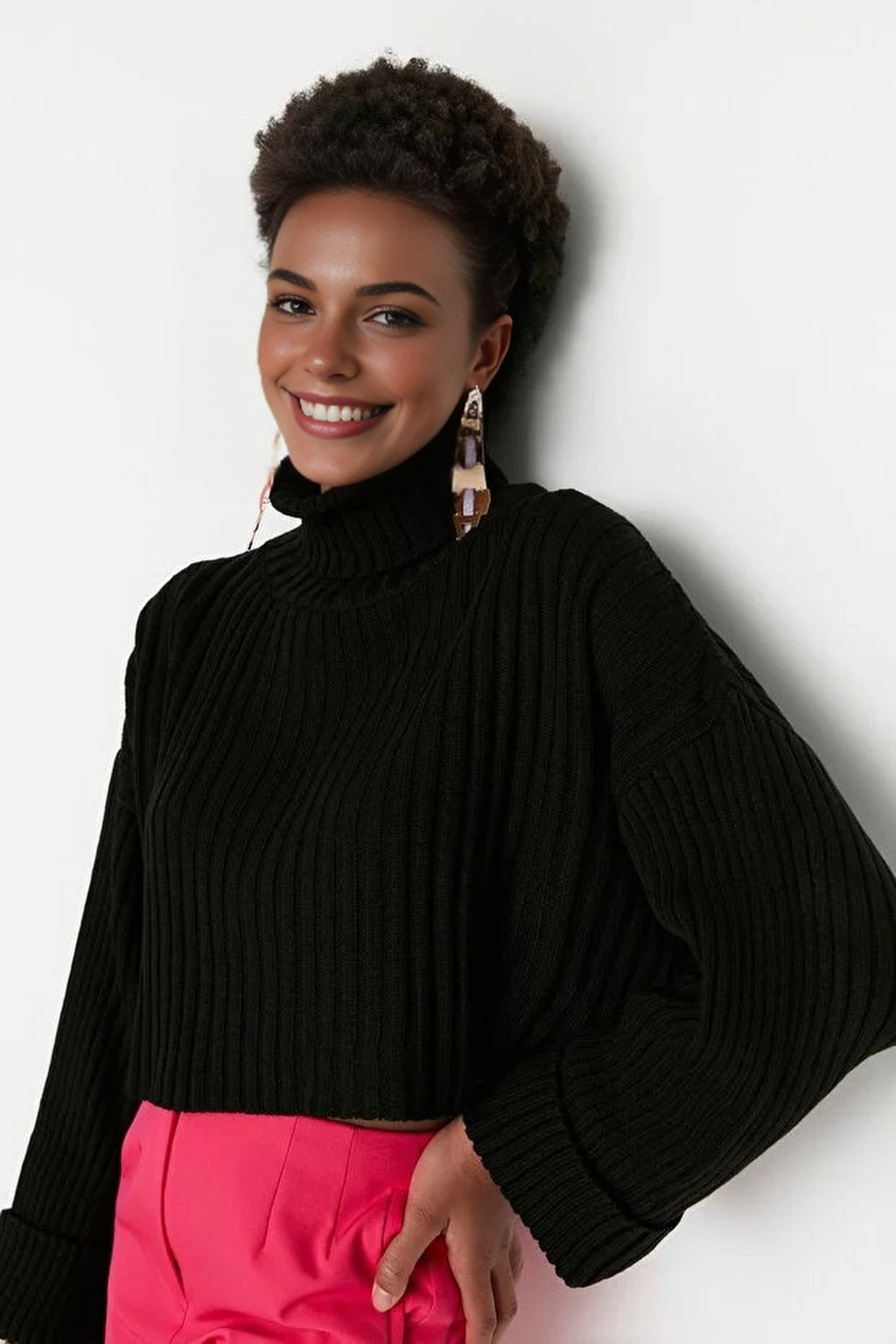 Crop Basic Knit Sweater