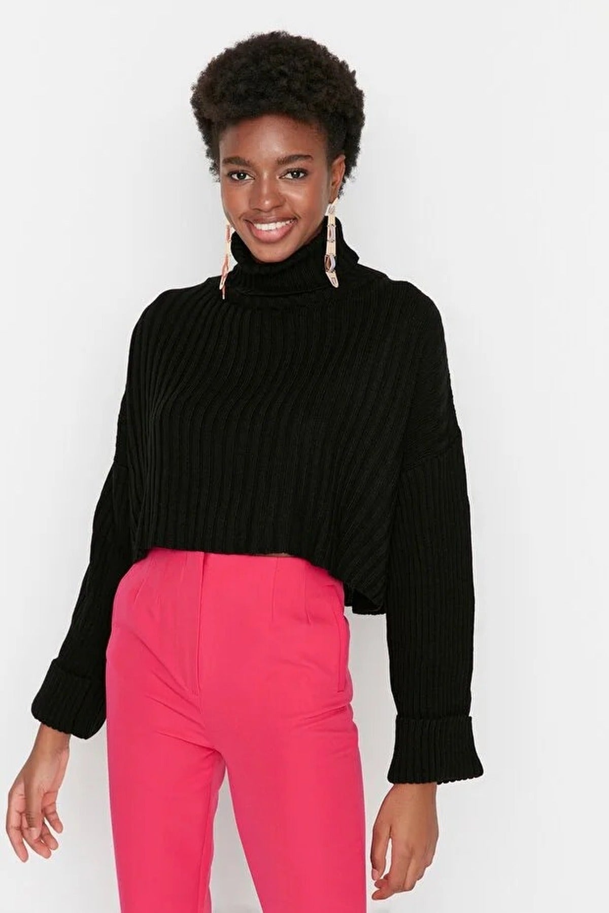 Crop Basic Knit Sweater