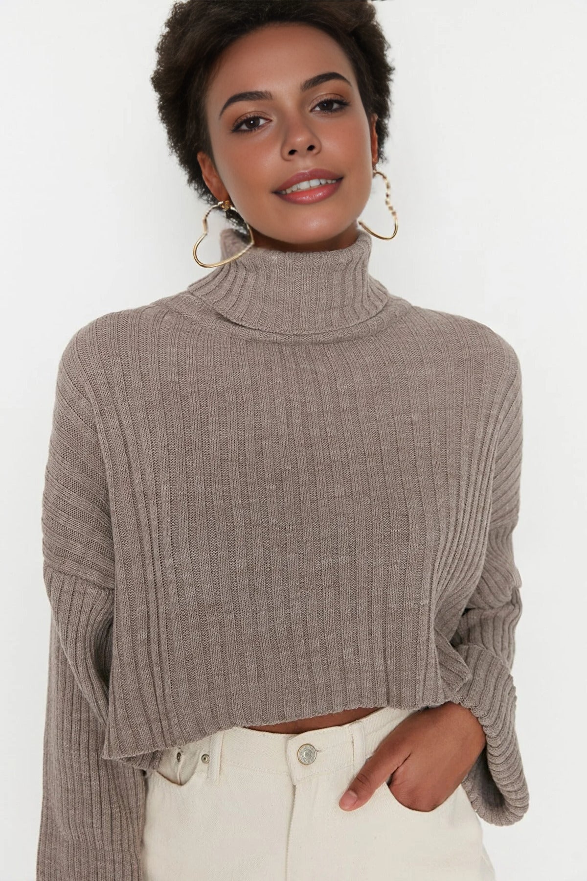 Crop Basic Knit Sweater