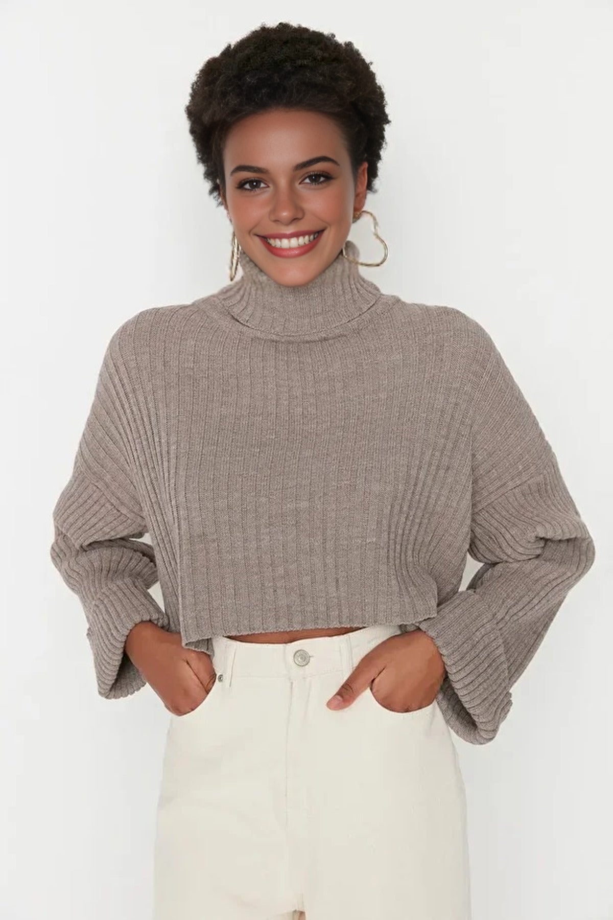 Crop Basic Knit Sweater