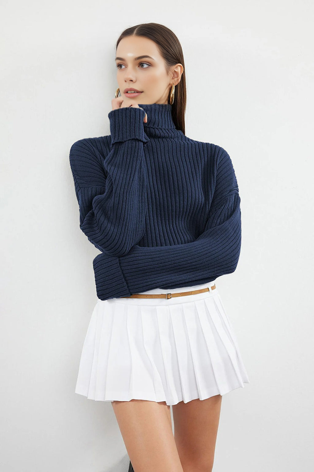 Crop Basic Knit Sweater