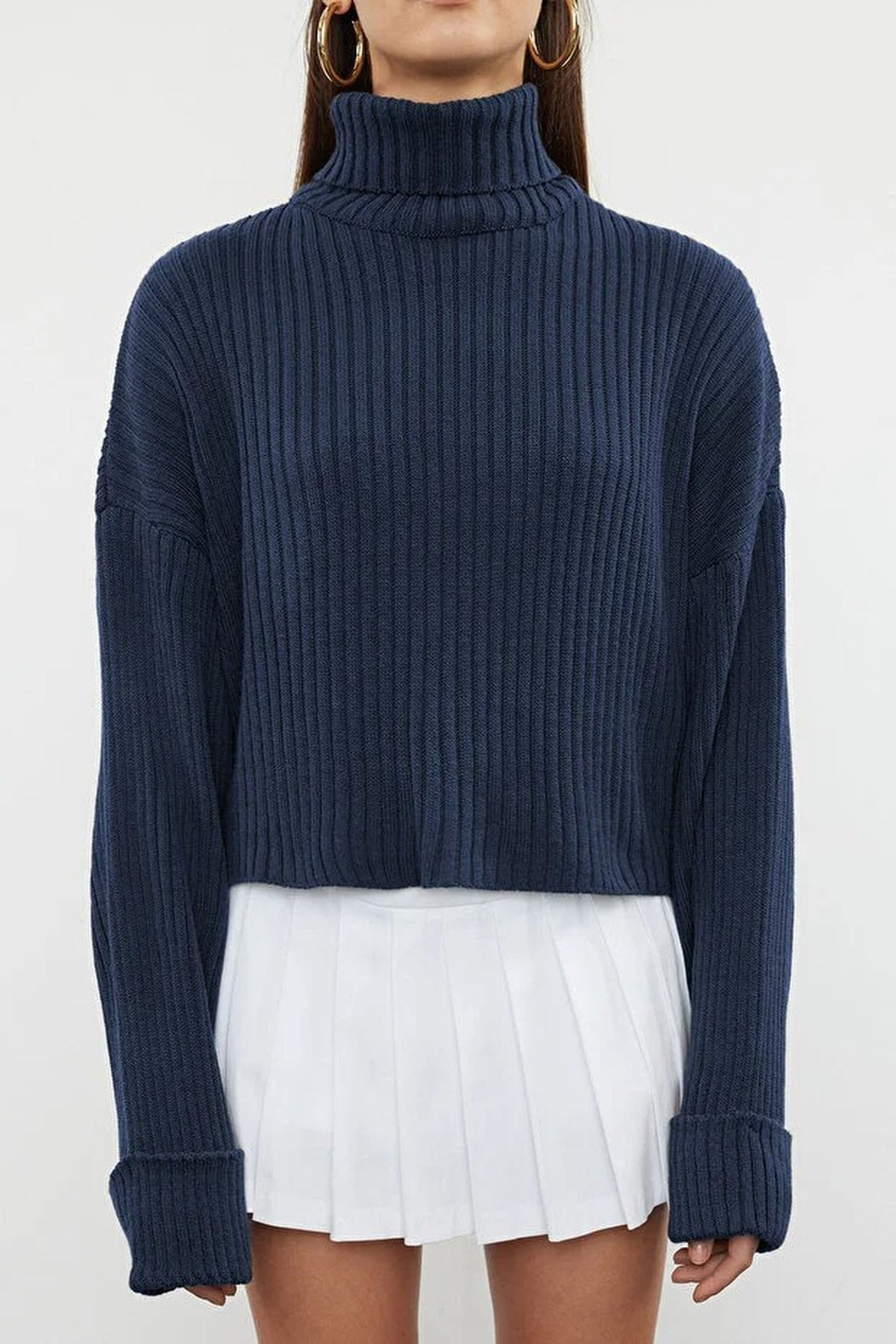 Crop Basic Knit Sweater