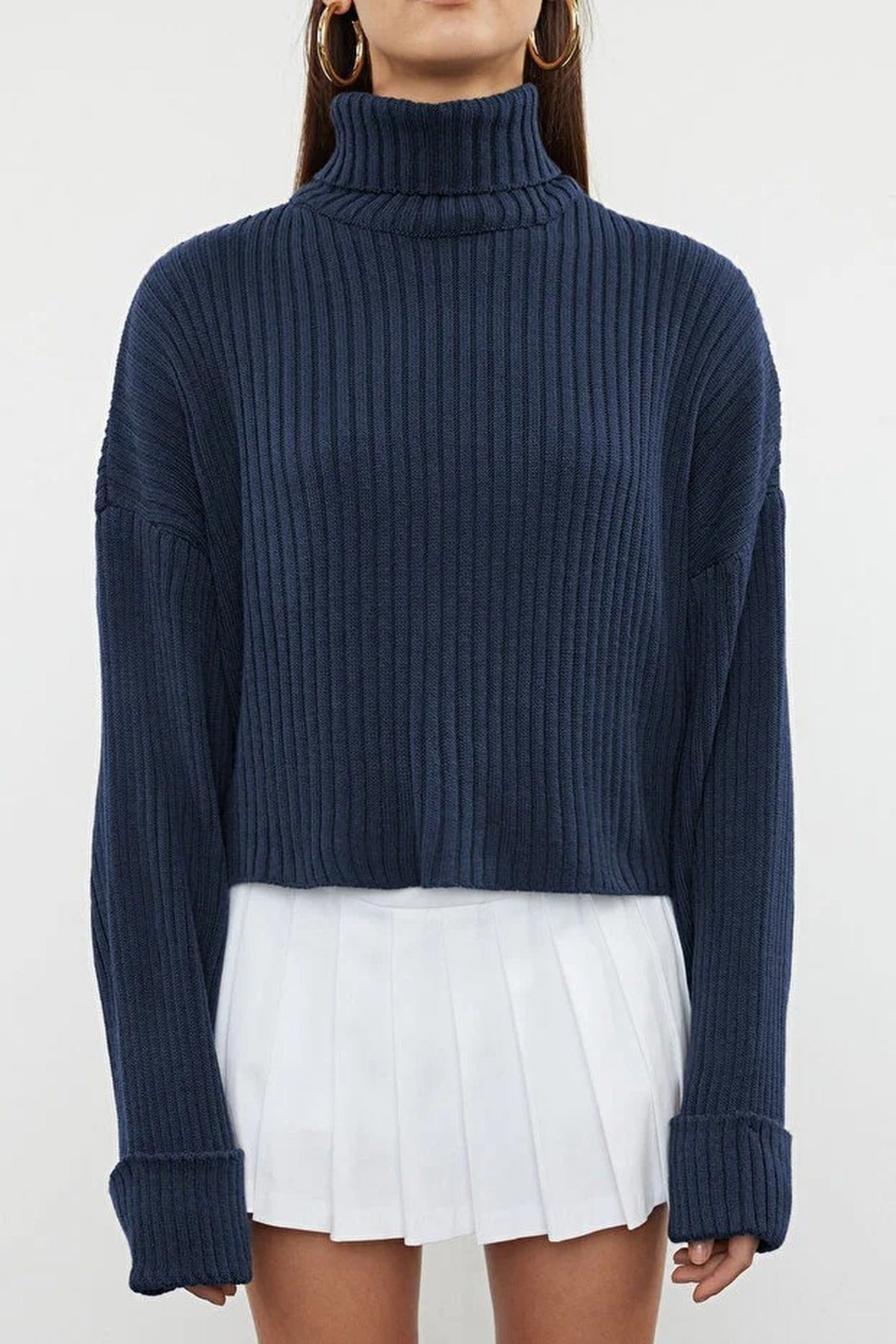 Crop Basic Knit Sweater