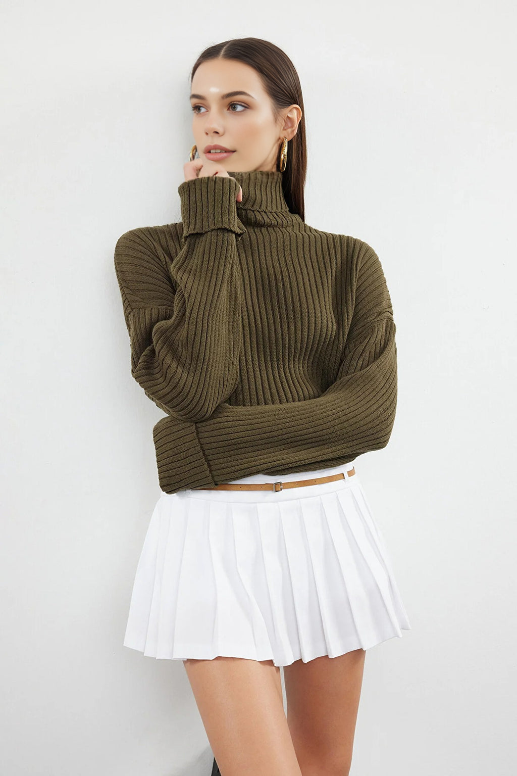 Crop Basic Knit Sweater