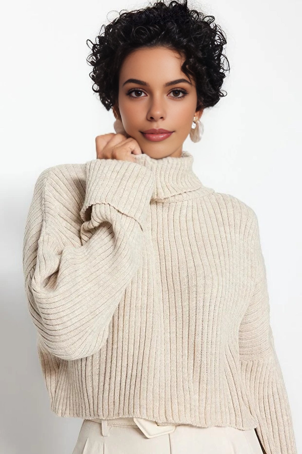 Crop Basic Knit Sweater