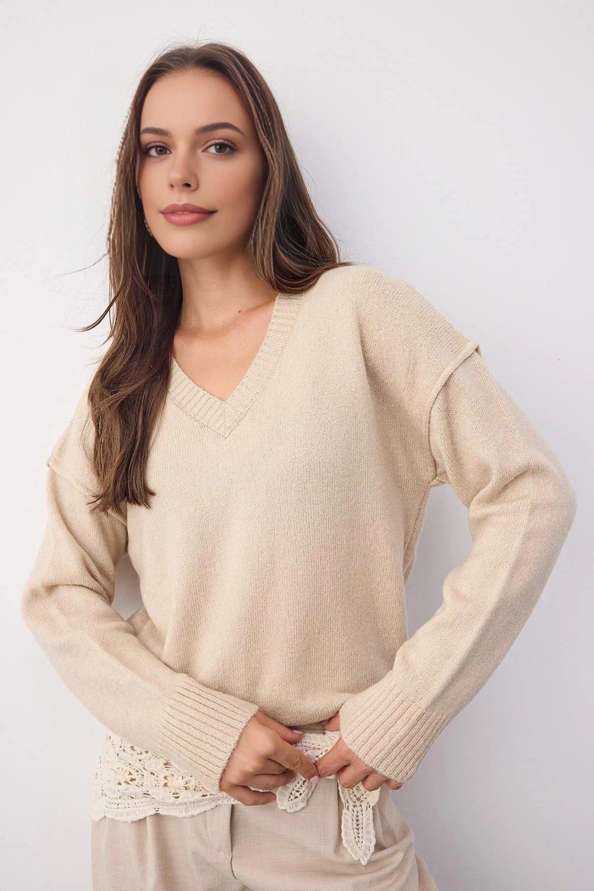 Premium Yarn Basic Knit Sweater
