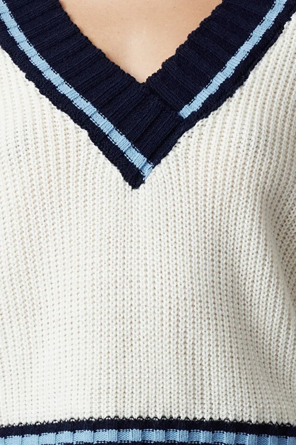 Crop Color Block Knit Sweater