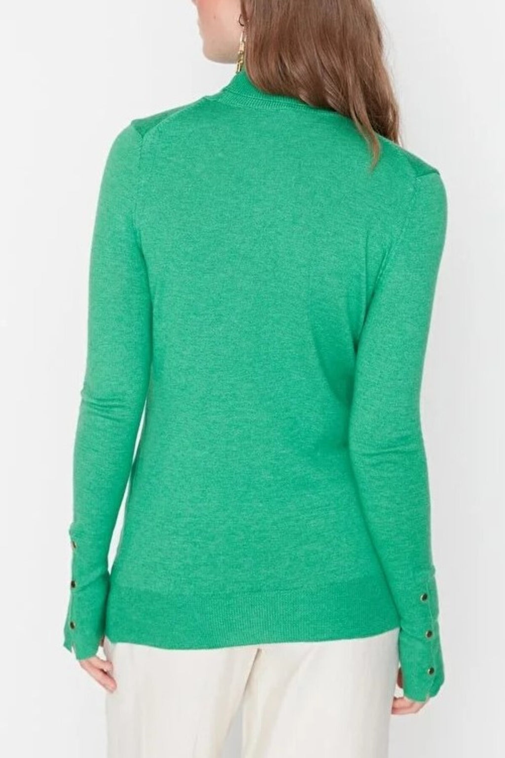 Mercerized Look Basic Knit Sweater