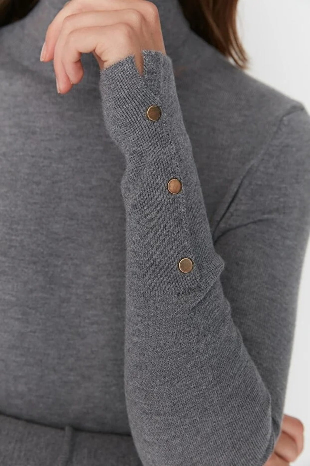 Mercerized Look Basic Knit Sweater