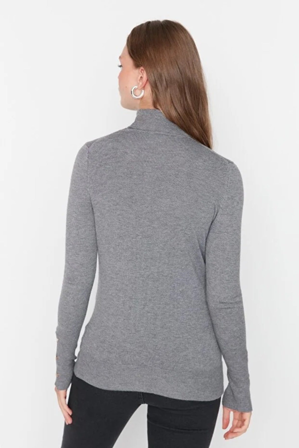 Mercerized Look Basic Knit Sweater