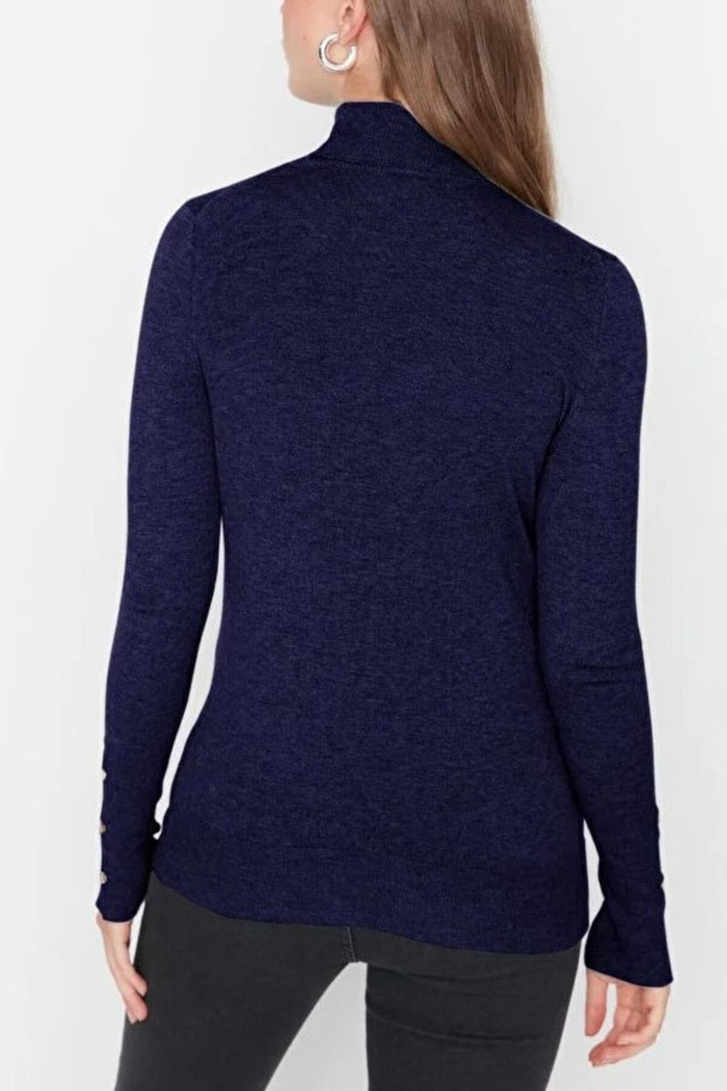 Mercerized Look Basic Knit Sweater