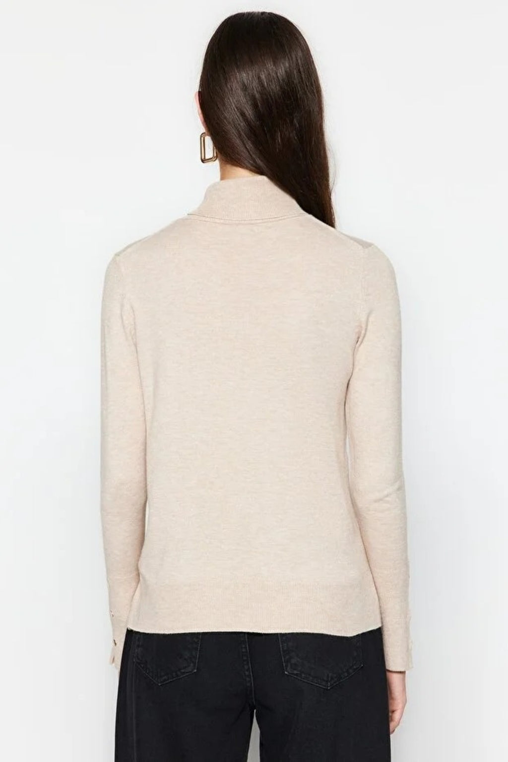 Mercerized Look Basic Knit Sweater