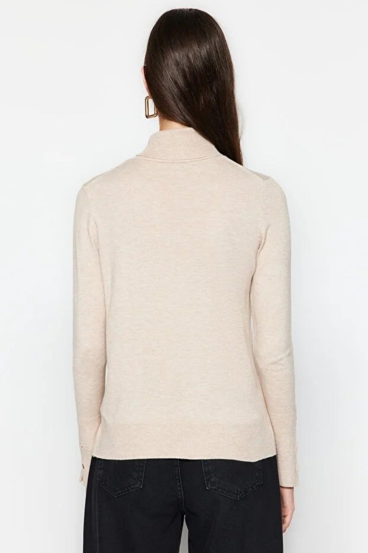 Mercerized Look Basic Knit Sweater