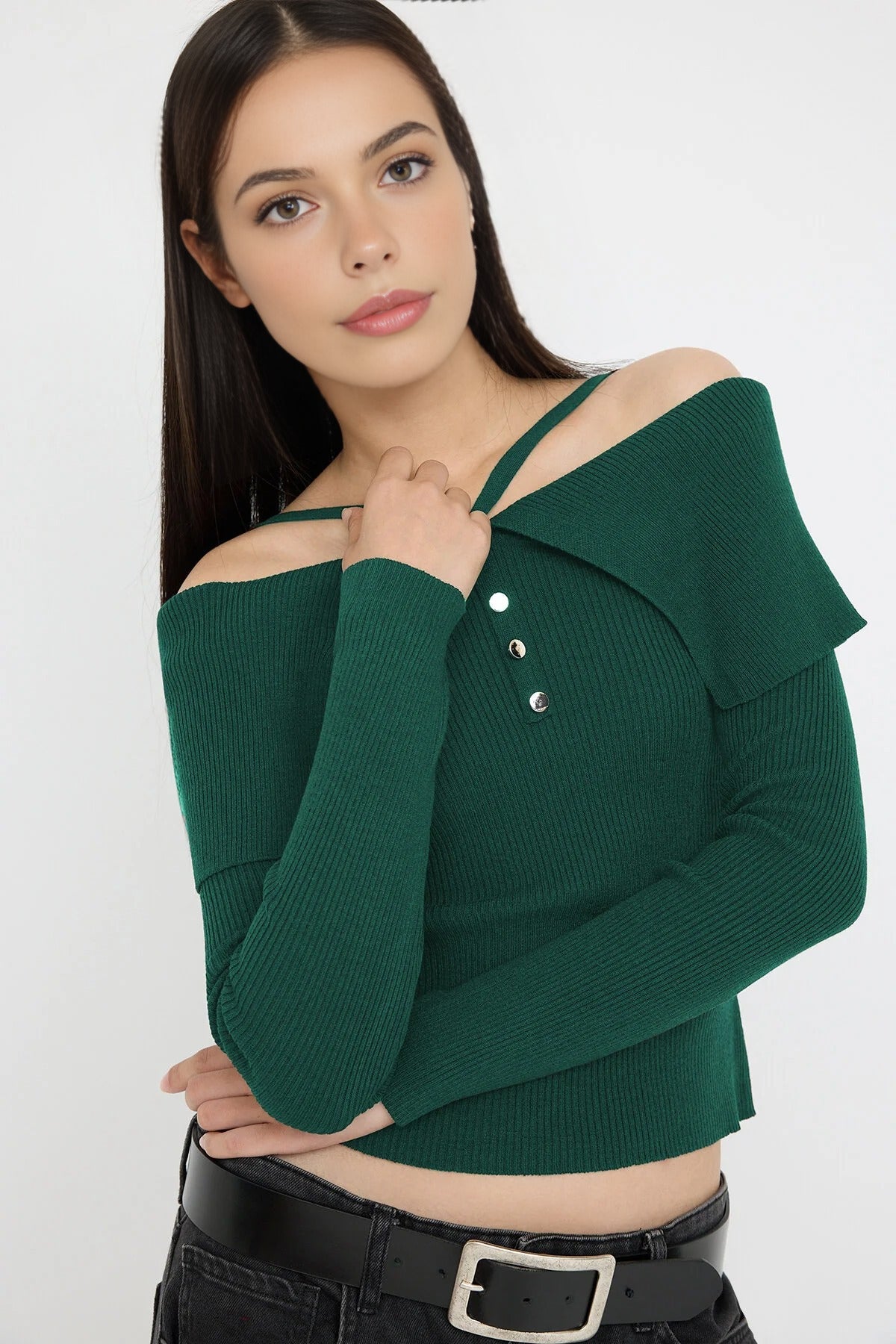 Carmen Halter Neck Knit Sweater