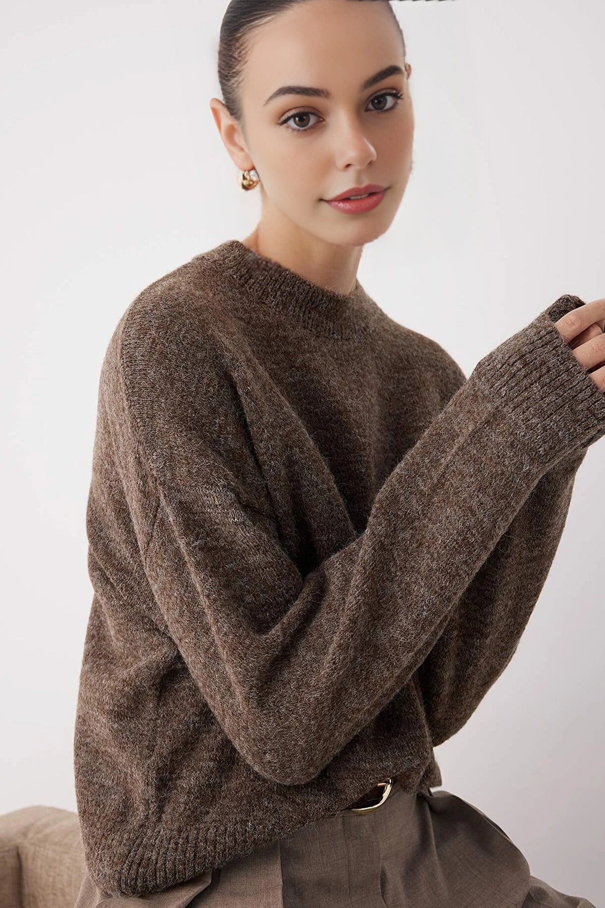 Alpaca Wool Blend Premium Oversize Knit Sweater