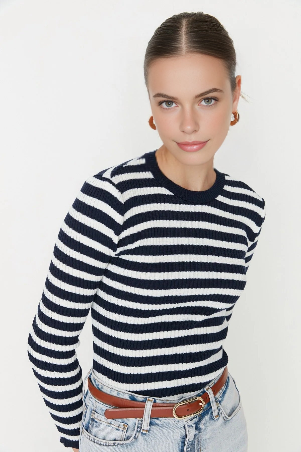 Basic Striped Knit Sweater