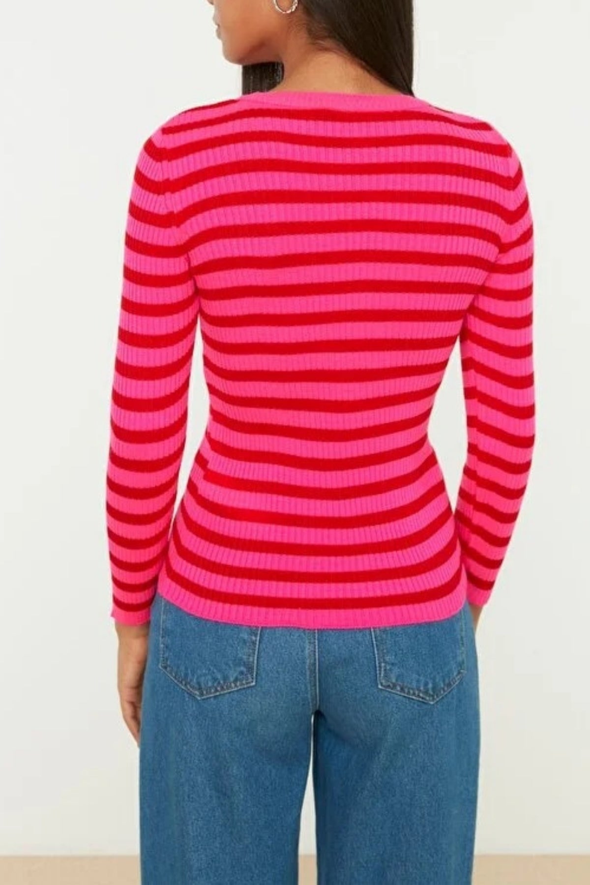 Basic Striped Knit Sweater