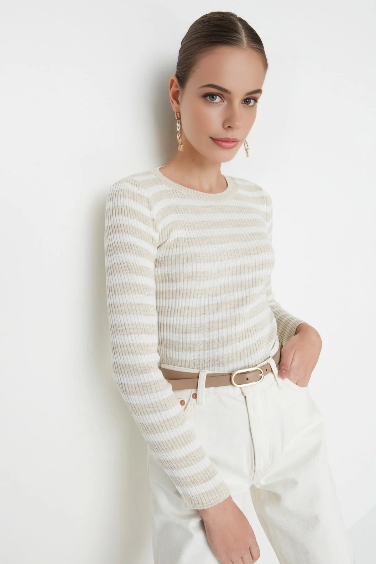 Basic Striped Knit Sweater