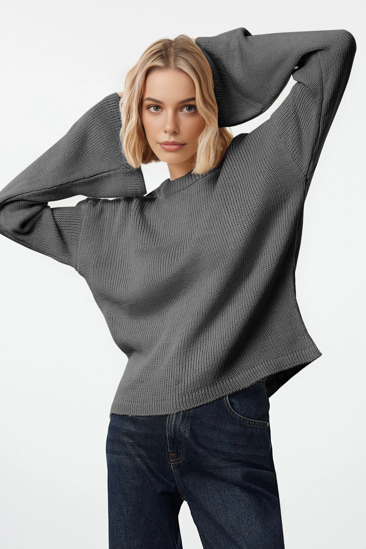 Oversize Soft-Textured Knit Sweater