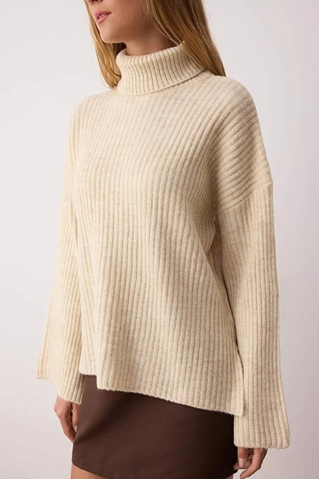 Soft-Textured Knit Sweater