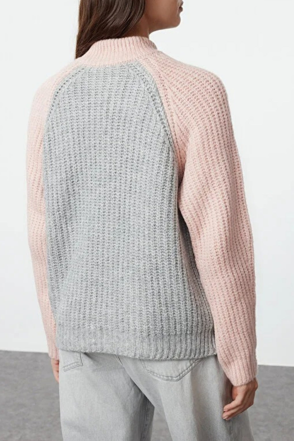 Color Block Soft-Textured Knit Sweater