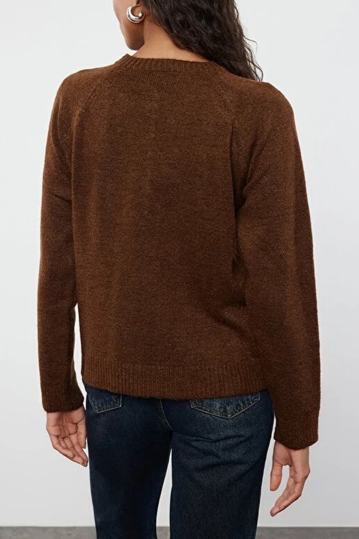 Soft-Textured Knit Sweater with Button Detail