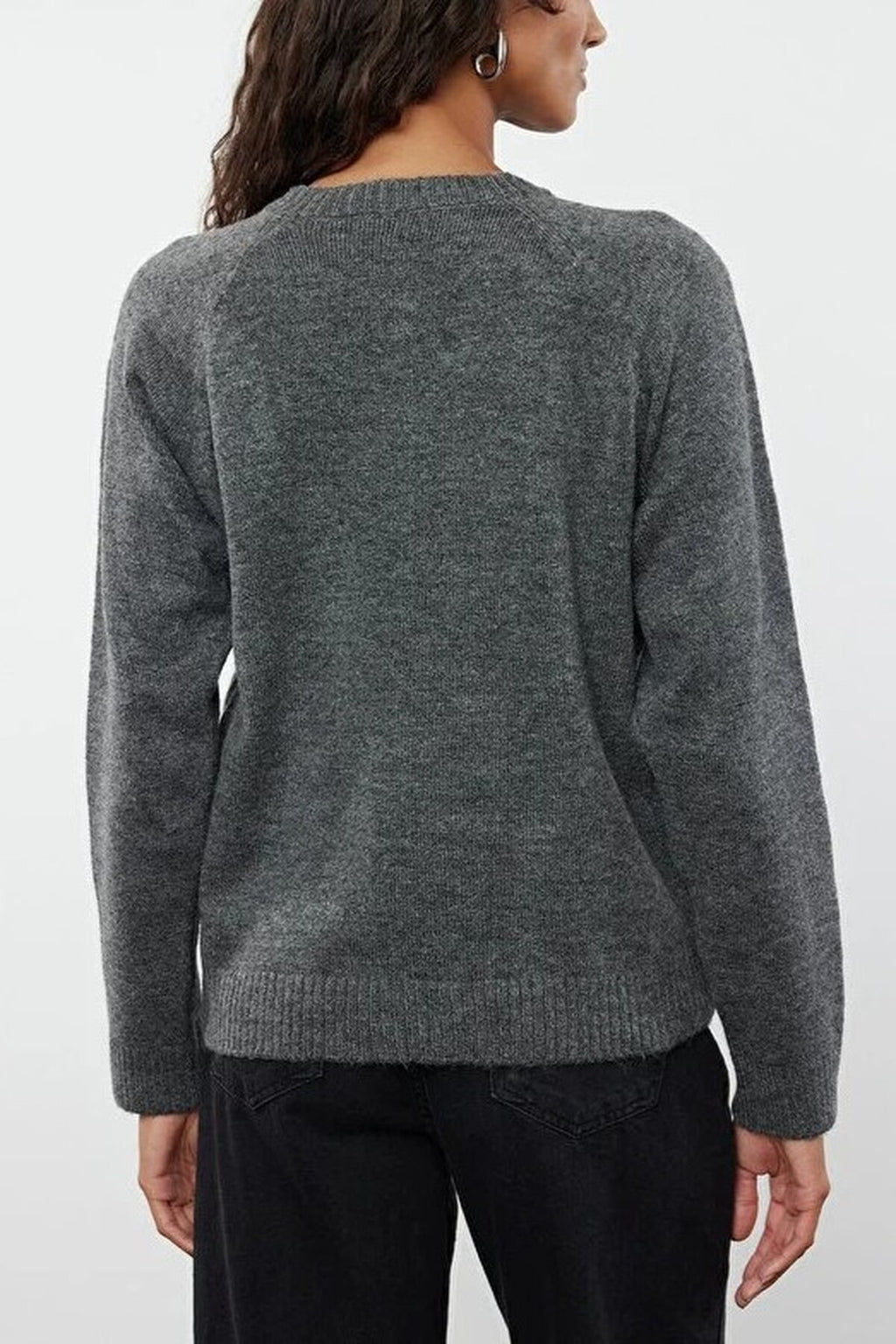 Soft-Textured Knit Sweater with Button Detail
