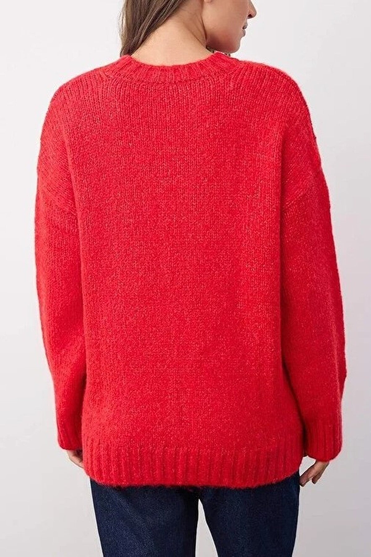 Soft-Textured Oversize Basic Knit Sweater