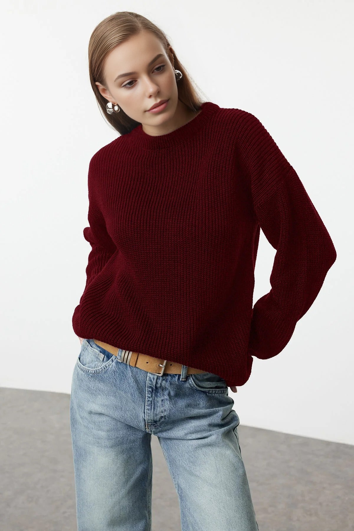 Ribbed Soft Textured Knit Sweater