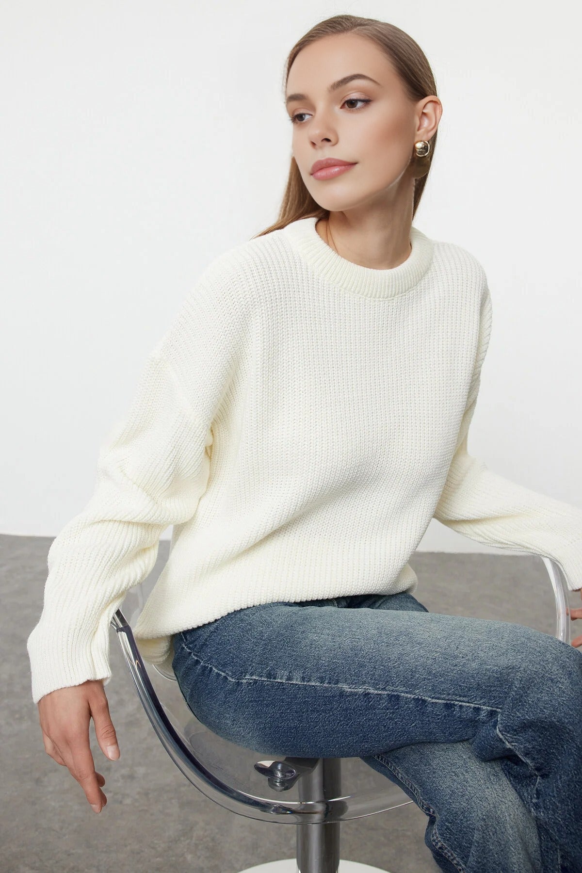 Ribbed Soft Textured Knit Sweater