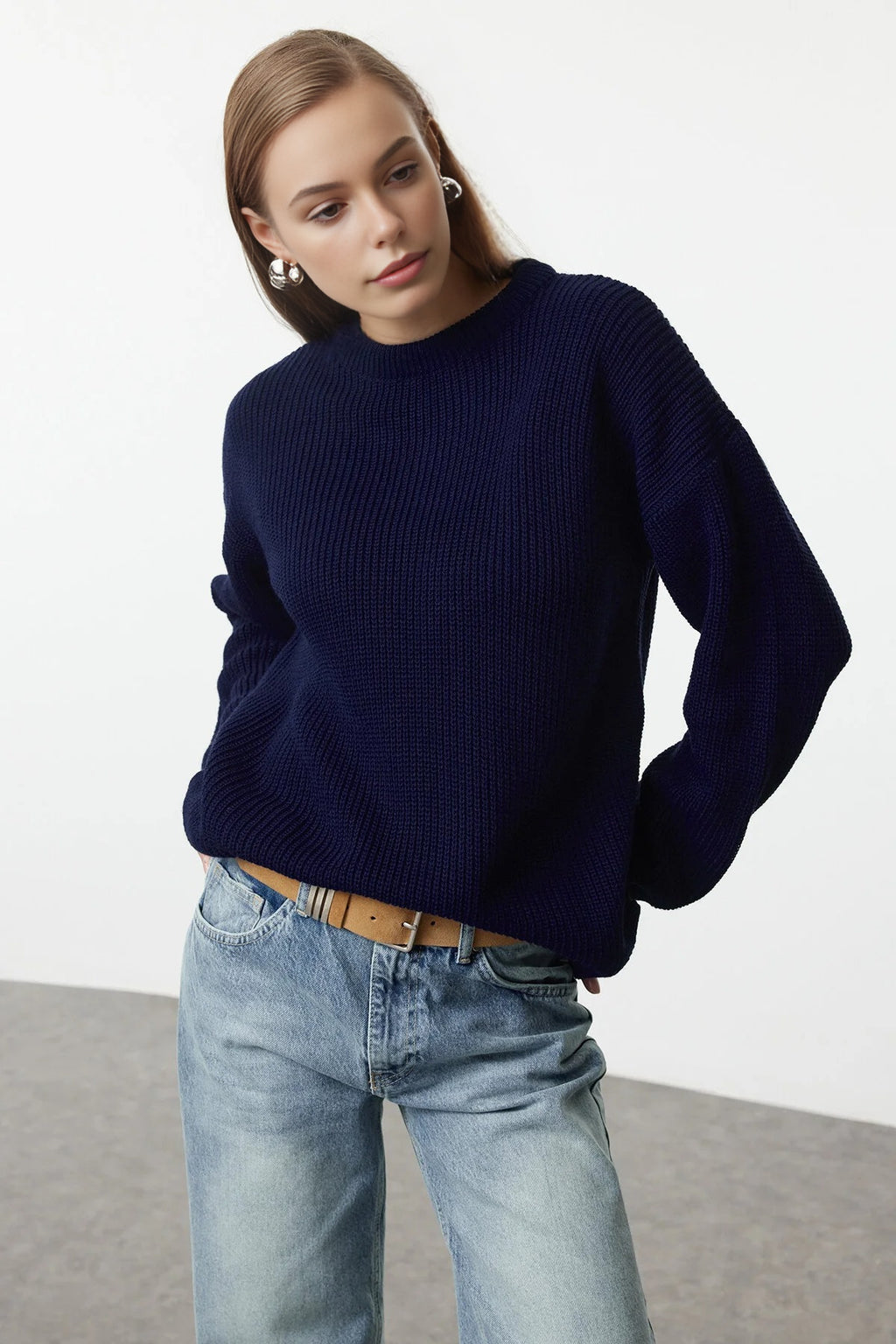 Ribbed Soft Textured Knit Sweater