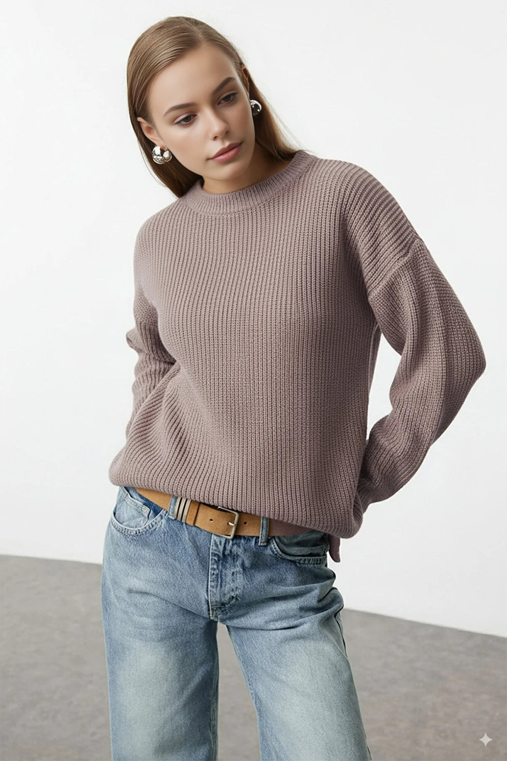 Ribbed Soft Textured Knit Sweater