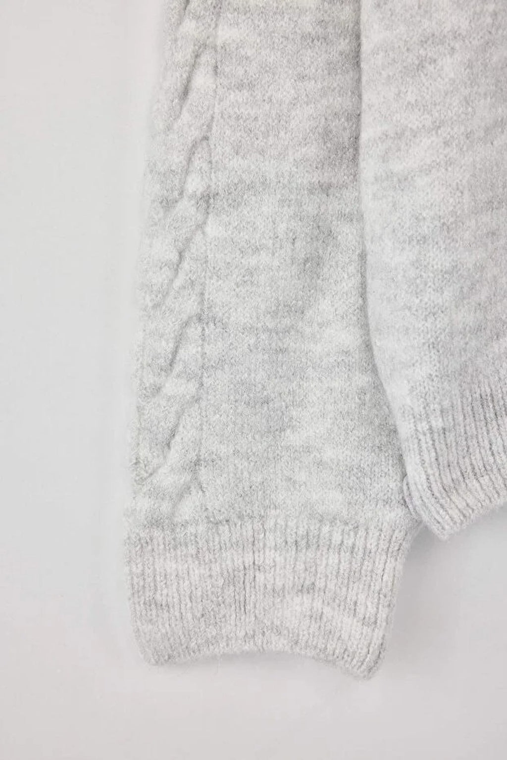 Soft-Textured Knit Sweater with Hair Knitting Detail