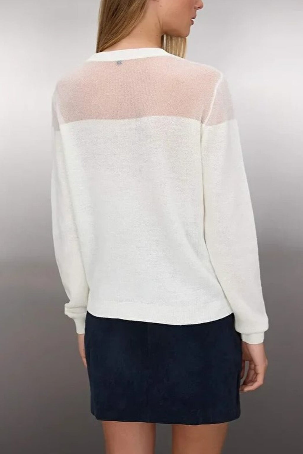 Glittery Knit Sweater with Transparent Details