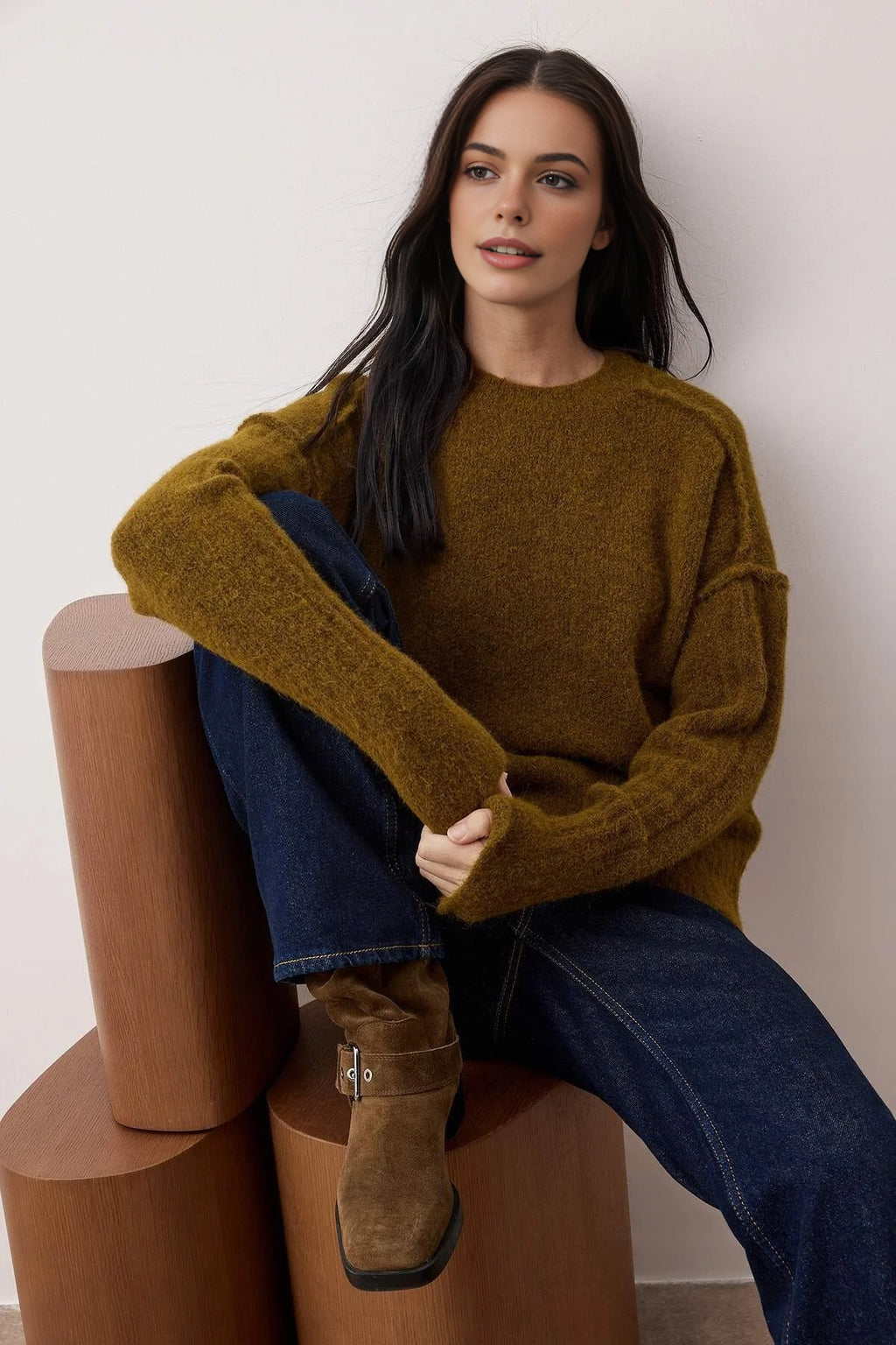 Soft Textured Woolen Oversize Knit Sweater