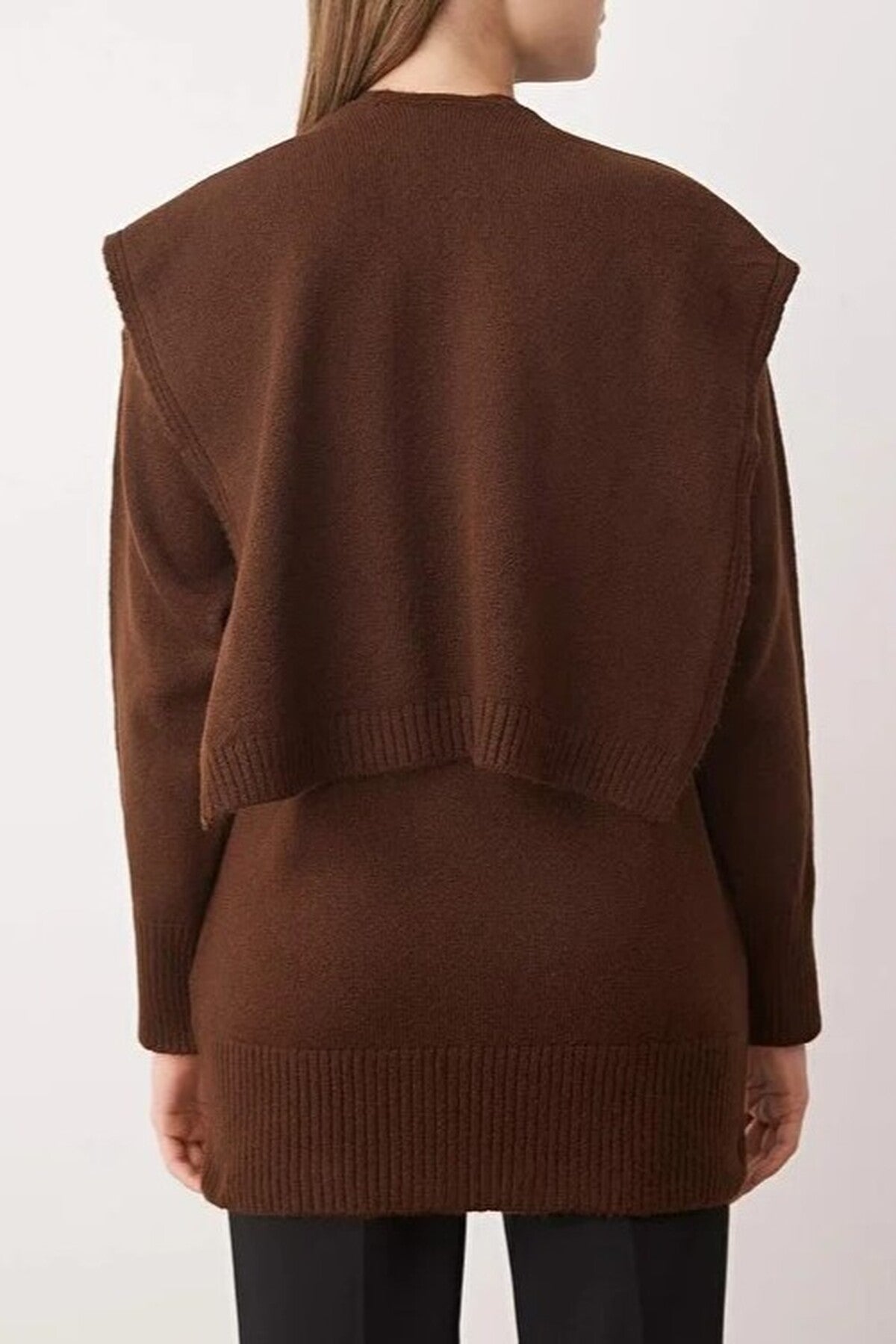 Shawl Collar Detail Knit Sweater