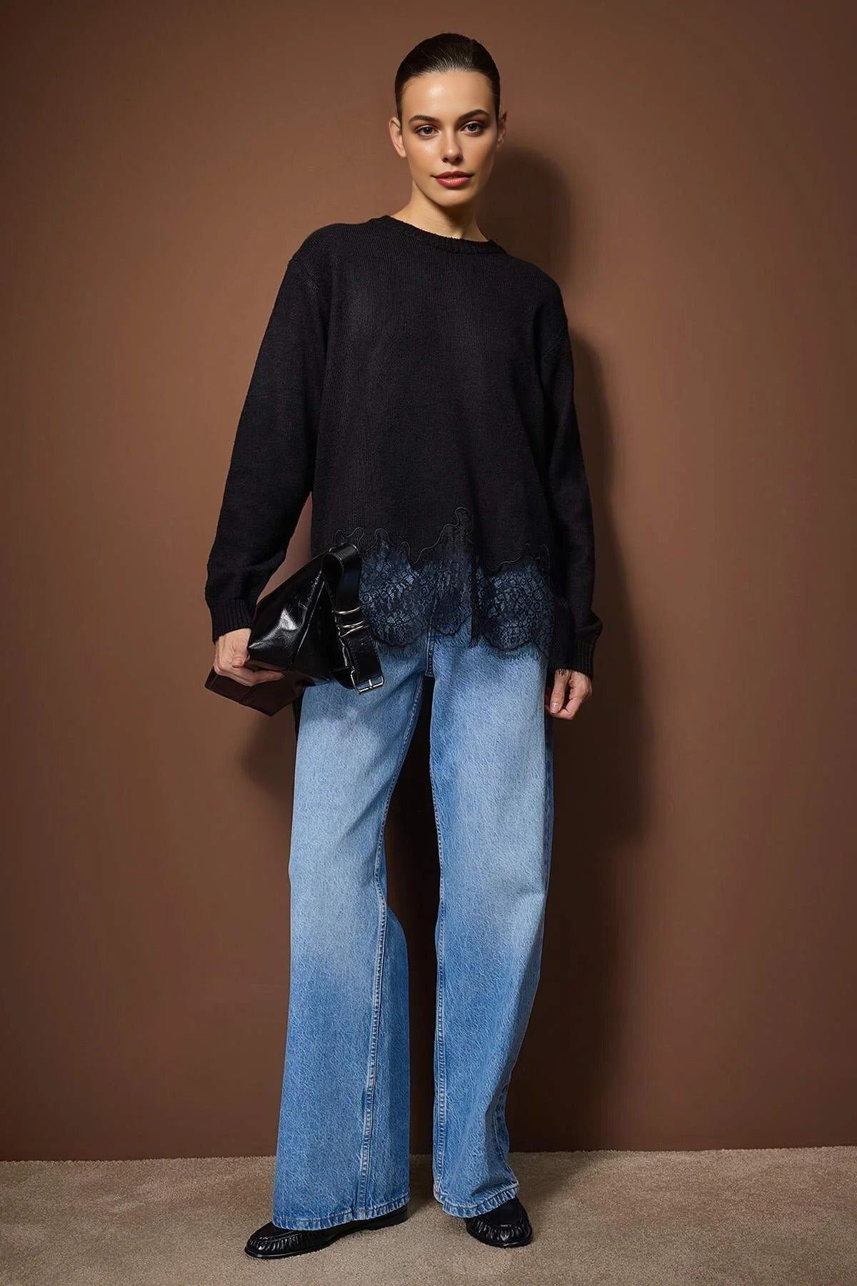 Lace Detail Knit Sweater