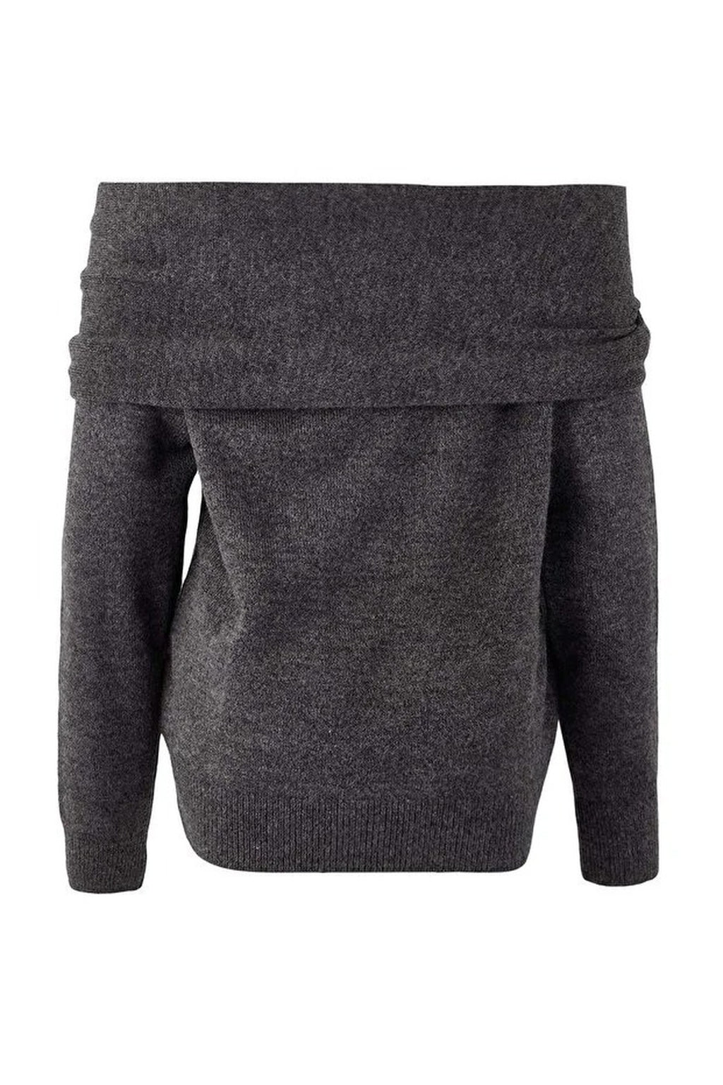 Soft Textured Madonna Neck Tie-Up Knit Sweater