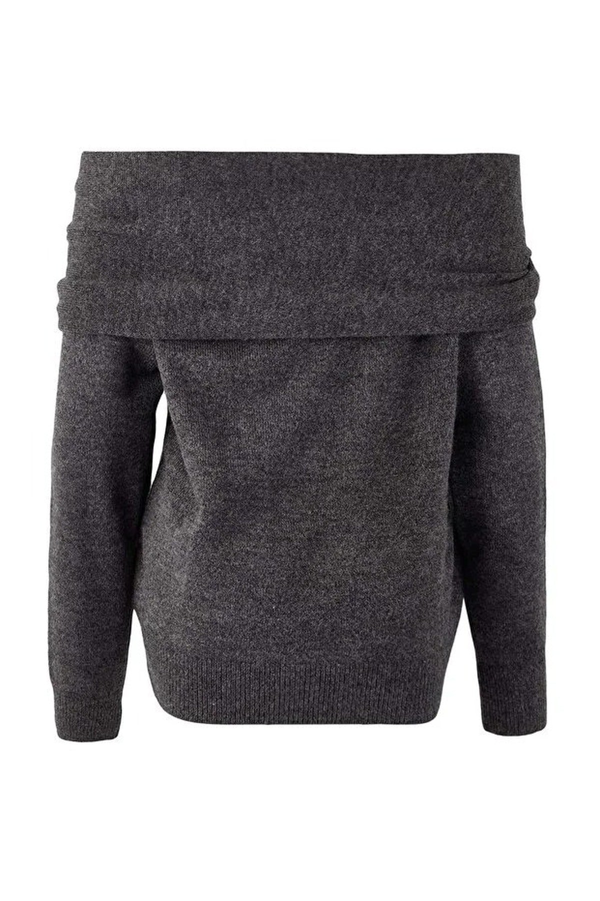 Soft Textured Madonna Neck Tie-Up Knit Sweater