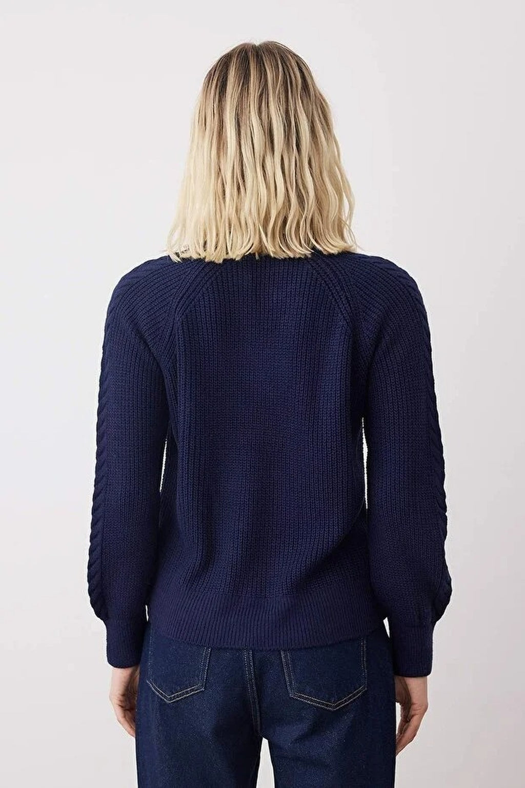 Shirt Trimmed Soft Textured Knit Sweater